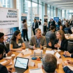 Academia-industry collaboration workshop at a partnership conference.